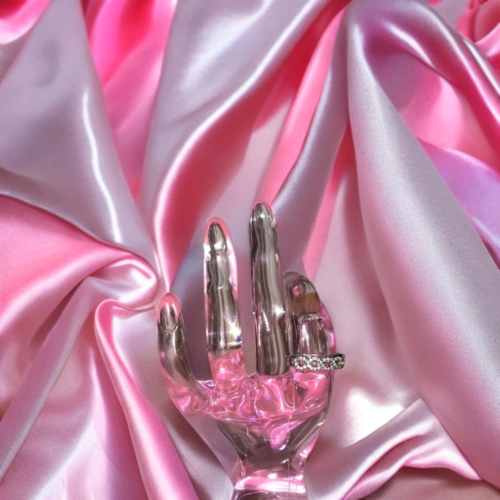 Pink Zircon Band Ring for Women Size 10